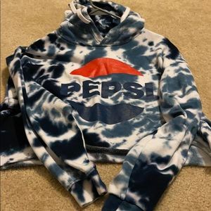 Blue and White Marbled Pepsi Hoodie